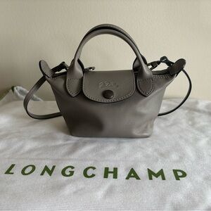 longchamp le pliage cuir mini top handle bag